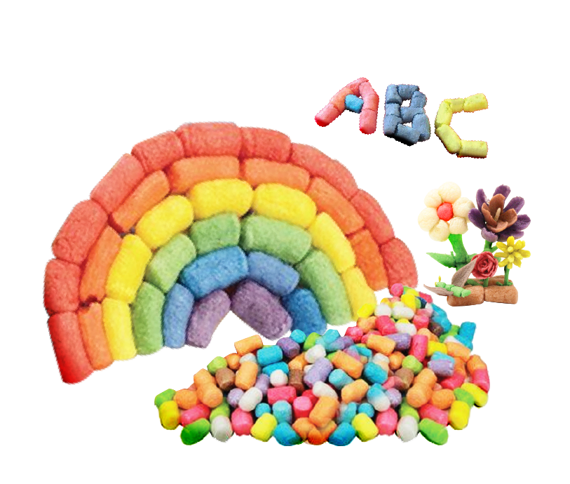 Mochii Play Puffs is made from cornstarch, it is biodegradable & recyclable. Tested & certified by SGS allowing children to express their creativity freely.